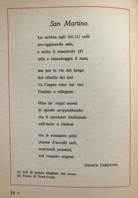 San Martino Di Giosue Carducci I Testi Della Tradizione Di Filastrocche It