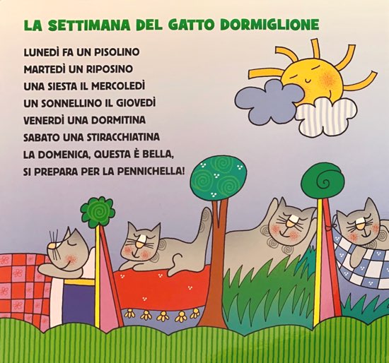 La Settimana Del Gatto Dormiglione Di Jolanda Restano Filastrocche It