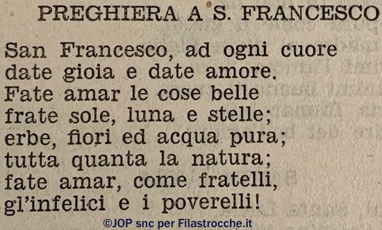 Preghiera a San Francesco