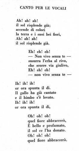 Canto per le vocali Canto per le vocali