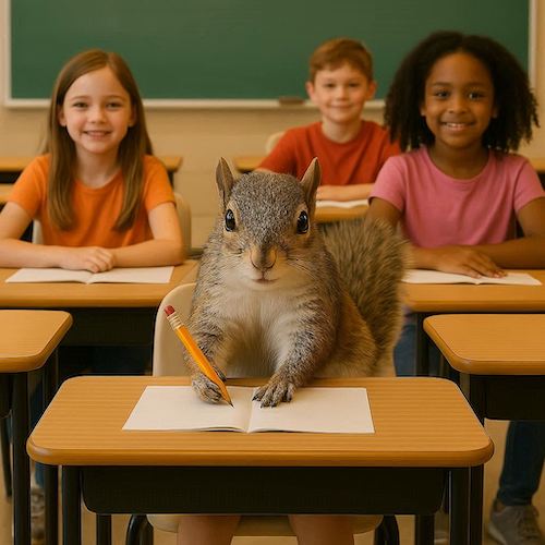 Lo scoiattolo Gigi a scuola