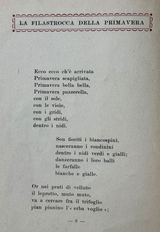 La filastrocca della primavera La filastrocca della primavera