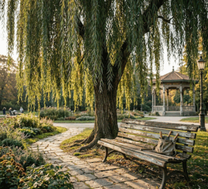 Il salice e la vecchia panchina