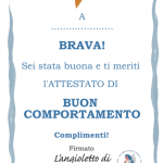 Attestato di Buon Comportamento per bimba – firmato dall’Angioletto di Gesù Bambino