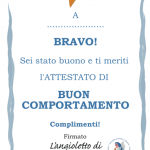 Attestato di Buon Comportamento per bimbo – firmato dall’Angioletto di Gesù Bambino