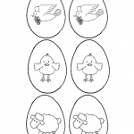 Decorazione di Pasqua da colorare – Uova per l’albero, animaletti