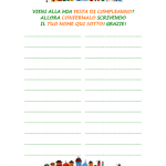 Invito da appendere Festa di Compleanno – Foglio delle conferme