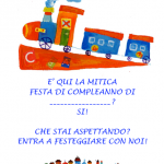 Invito a entrare per la Festa di Compleanno – Poster Trenino