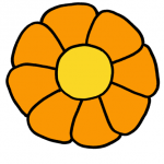 Decorazione Festa della Mamma – Fiore grande arancione