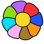 Decorazione Festa della Mamma – Fiore grande arcobaleno