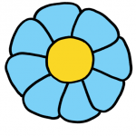 Decorazione Festa della Mamma – Fiore grande azzurro