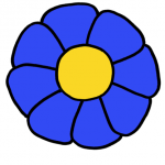 Decorazione Festa della Mamma – Fiore grande blu