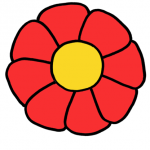 Decorazione Festa della Mamma – Fiore grande rosso