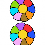 Decorazione Festa della Mamma – Fiori medi arcobaleno