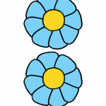 Decorazione Festa della Mamma – Fiori medi azzurri