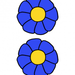 Decorazione Festa della Mamma – Fiori medi blu