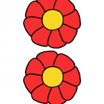 Decorazione Festa della Mamma – Fiori medi rossi