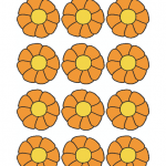 Decorazione Festa della Mamma – Fiori piccolissimi arancioni