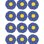 Decorazione Festa della Mamma – Fiori piccolissimi blu