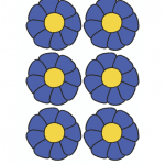 Decorazione Festa della Mamma – Fiori piccoli blu