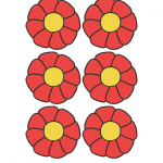 Decorazione Festa della Mamma – Fiori piccoli rossi