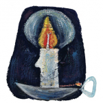 Addobbi di Natale – Ghirlanda, Candela blu