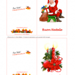 Biglietto d’Auguri di Natale – Babbo Natale seduto e candela