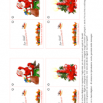 Biglietto di Natale per decorare i regali – Babbo Natale seduto e candela