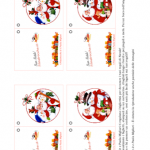 Biglietto di Natale per decorare i regali – Babbo Natale e i pupazzi di neve