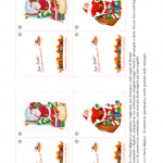 Biglietto di Natale per decorare i regali – Babbo Natale e i pacchetti dono