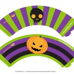Cupcake Wrappers per Halloween con zucche e teschietti