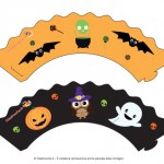 Cupcake Wrappers per Halloween con pipistrelli e fantasmini