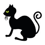 Gatto nero per Halloween – Profilo sinistro