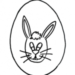 Coloriamo la Pasqua – Disegno da colorare, l’Uovo di Pasqua con il coniglietto