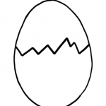 Coloriamo la Pasqua – Disegno da colorare, l’Uovo di Pasqua spezzato