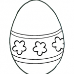 Coloriamo la Pasqua – Disegno da colorare, l’Uovo di Pasqua a strisce e fiori