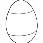 Coloriamo la Pasqua – Disegno da colorare, l’Uovo di Pasqua a strisce alte