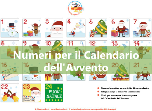 Numeri Per Il Calendario Dell Avvento Da Stampare Filastrocche It