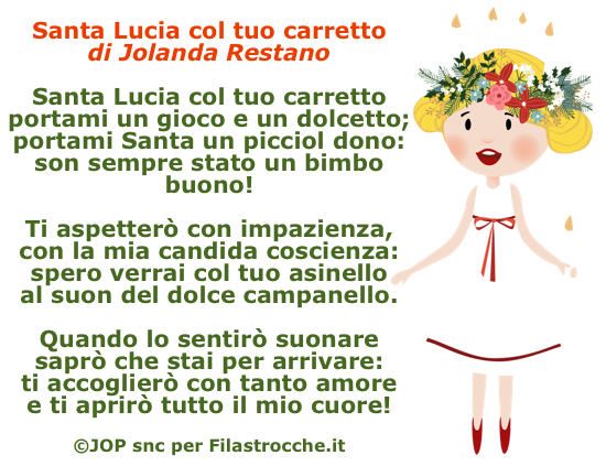 Poesie Di Natale In Dialetto Siciliano Per Bambini.Filastrocche Per Santa Lucia Tradizionali E D Autore Filastrocche It