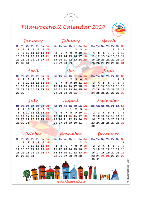 Calendari 2024 in inglese