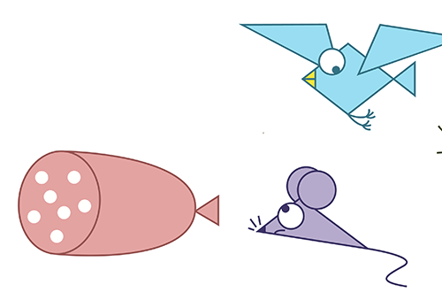 Il topino, l'uccellino e la salsiccia